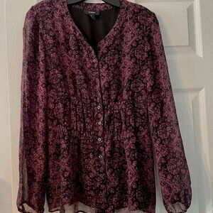 Eggplant Blouse with Smocking